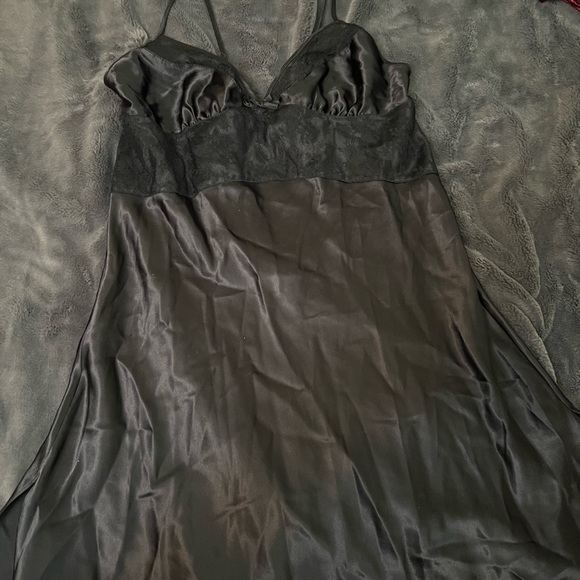 Betsy Johnson black short satin nightgown - Picture 1 of 5